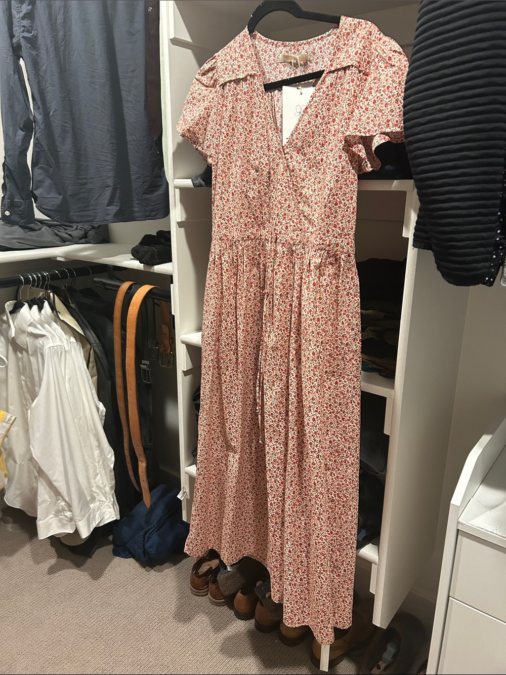 The Simple Dawn Dress | Maroon Calico × 1 - Picture 5 of 7